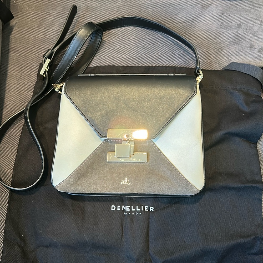 DeMellier Tri color leather suede hand bag